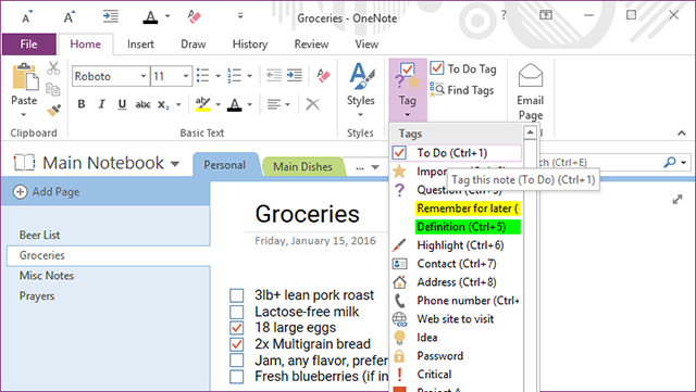 OneNote-funkció-custom-tag