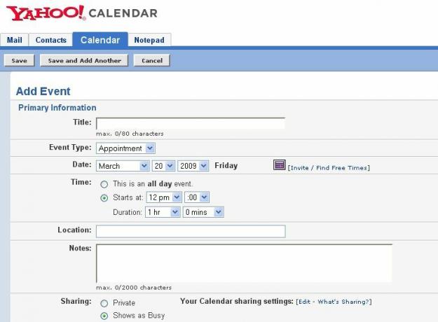 Szervezze meg életét a Yahoo Calendar addevent segítségével