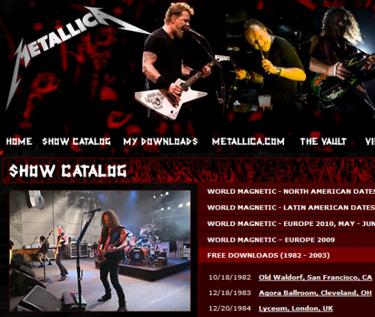 metallica élő