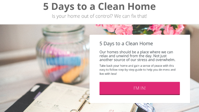 Az Egyszerűen Szervezett Otthon ötnapos ingyenes tanfolyamot tart e-mailben az otthon tisztításához 