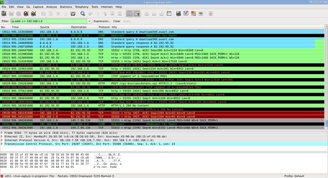 Wireshark a használati példában