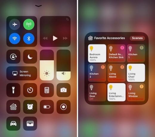 iOS 11 Vezérlőközpont otthoni widget