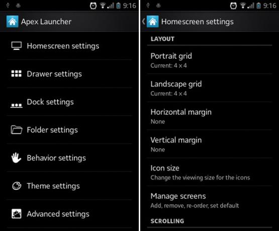 csúcs launcher android