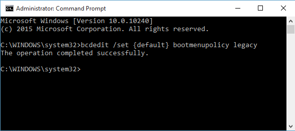 Windows 10 parancssor BCDEdit