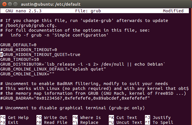 A saját Linux-kernel összeállítása Ubuntu GRUB
