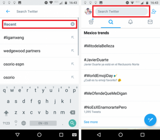 twitter történelem android