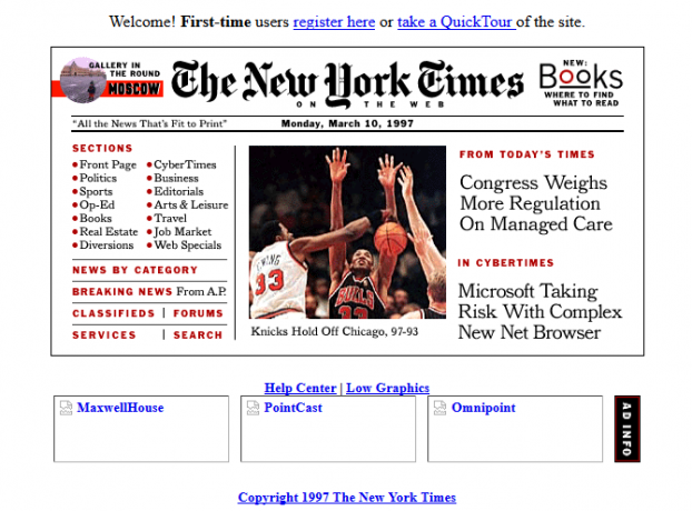 A New York Times 1997-es képernyőképe