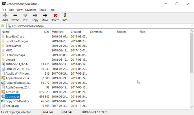 7-Zip RAR nyitó Windows