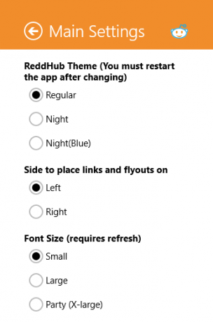 ReddHub-beállítások