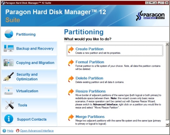 Paragon Hard Disk Manager 12 Suite: A merevlemez-meghajtók teljes irányítása [Giveaway] phdm1