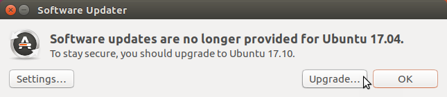 Az Ubuntu 17.04 verzió frissítései már nem elérhetők