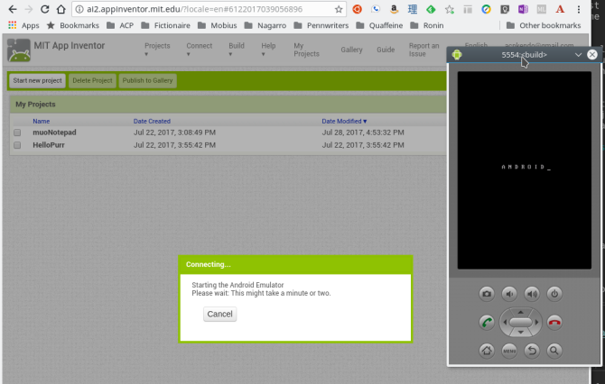 android alkalmazás appinventor emulátor létrehozása