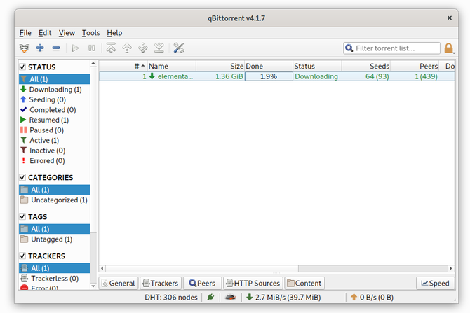 qBittorrent torrent kliens Linuxon