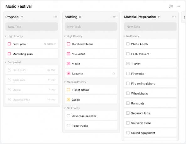 Engedélyezze a Kanban táblát a TickTick-en