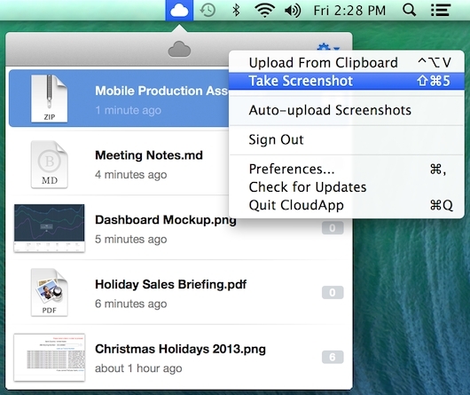 CloudApp-2-dizájn-Mac-Menu-Popover-Instant-cseppek