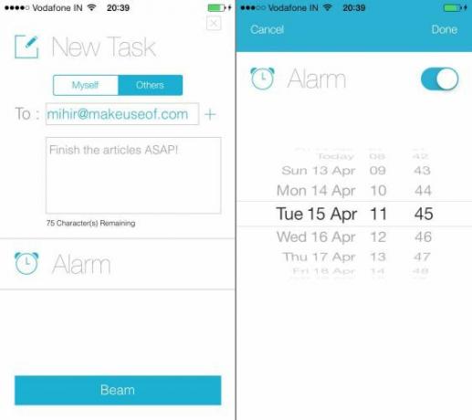 Beamtask-for-iPhone-Create-feladat-set-riasztás