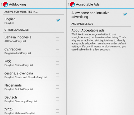 Adblock-browser-for-android elfogadható-hirdetések előfizetésekre-szűrő