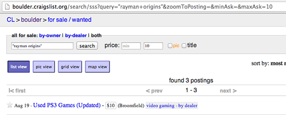 Craigslist-kereső