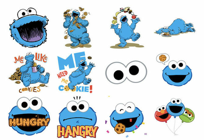 Cookie Monster iMessage matrica csomag