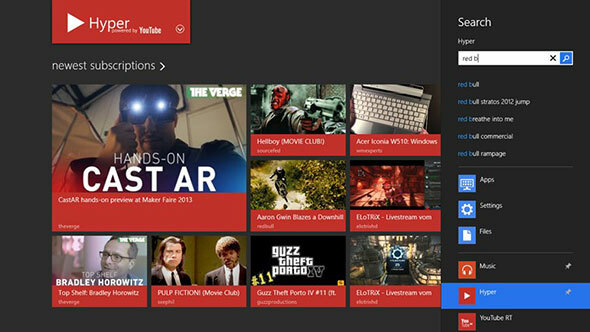 Hyper a YouTube számára: Töltse le és nézze meg a YouTube videókat a Windows 8 modern felhasználói felületének hiper1-ről