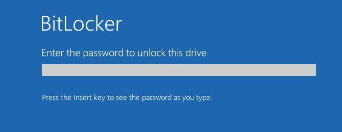 bitlocker jelszó képernyő