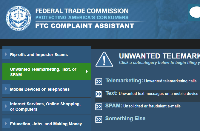 FTC jelentés Spam