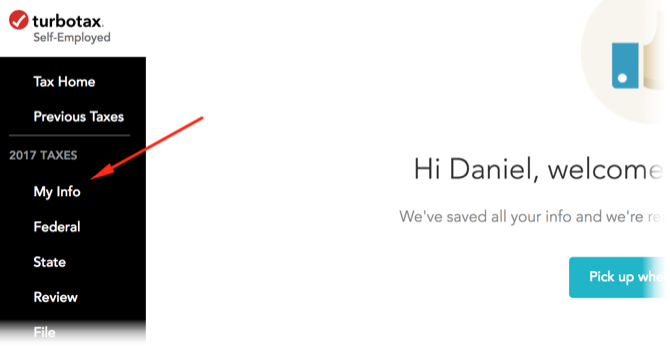 turbotax útmutató - Menü