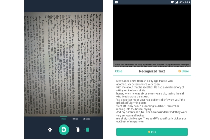 legjobb ocr alkalmazások android kivonat szövege