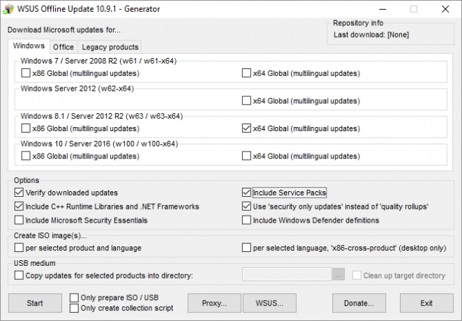 A Windows Update nem fog működni a Windows 7 és 8.1 rendszeren. Új hardver futtatása WSUS Offline UpdateGenerator 670x465