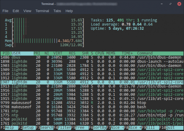 htop Task Manager csere felső