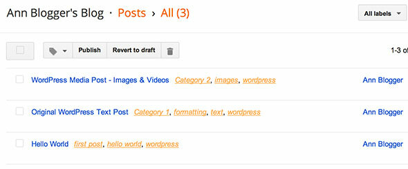 váltás a WordPress és a Blogger között