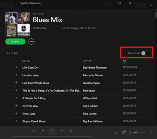 spotify offline Windows 10