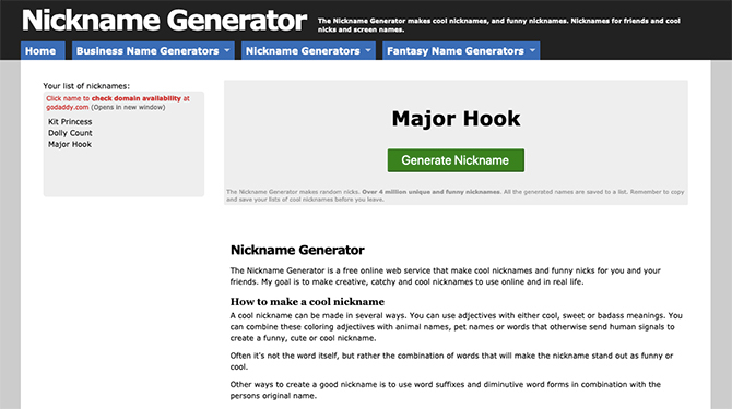 Keressen egy becenévet az online névgenerátorral