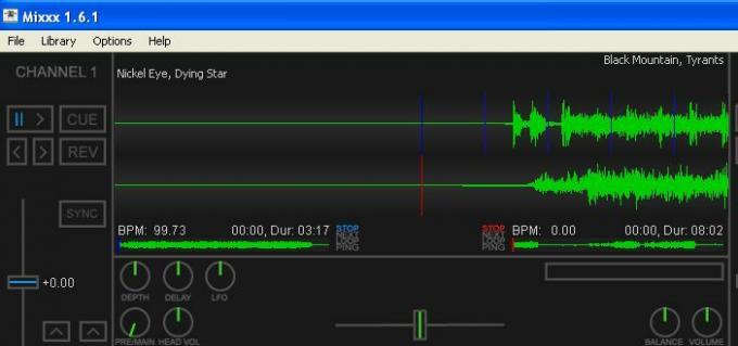 Rock in Free Mixxx Zene Keverő Szoftver twotracks2