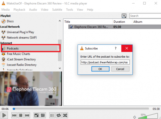 VLC Podcast-ok