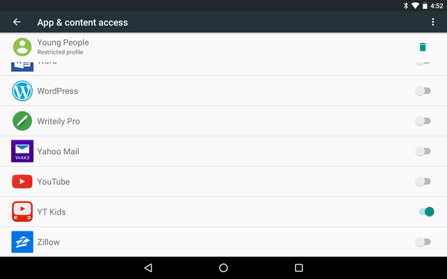 ShareAndroidTablet korlátozhatjuk-Apps