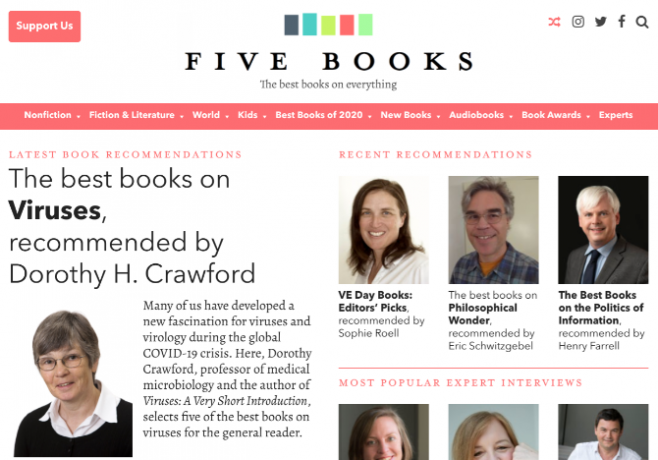A téma szakértői öt könyvet javasolnak a témáról részletes interjúkban az öt könyvben 