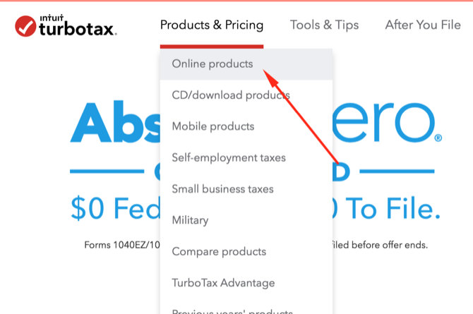 turbotax útmutató - online termékek