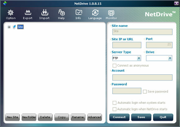 netdrive - térkép ftp meghajtó vista