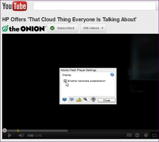 disable-hardveres gyorsítás-on-youtube flash player problémák