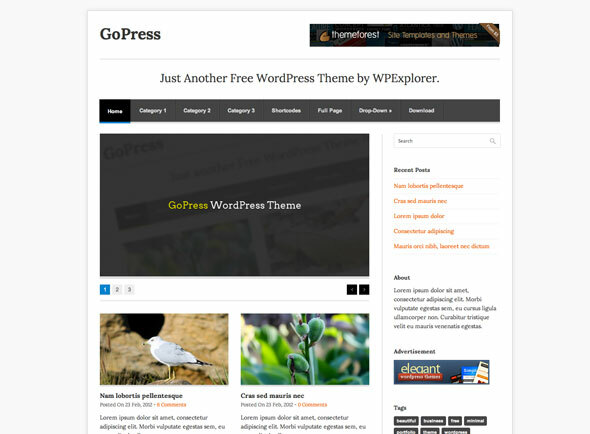 magazin témája a wordpress-nek