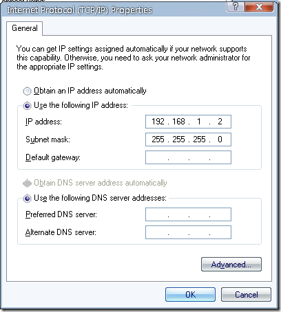 helyi hálózat kiépítése router nélkül