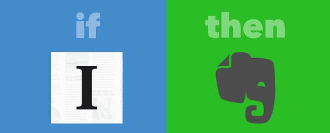 Az IFTTT Instapaper kiemeli az Evernote-t