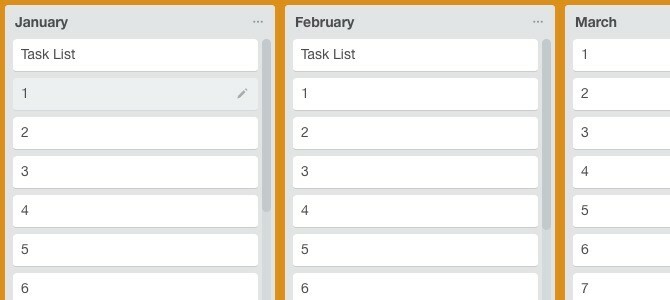 Trello Bullet Journal havi napló