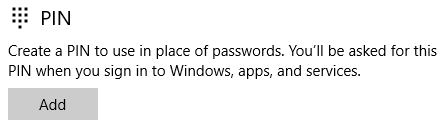 A Windows 10 pin jelszót hoz létre