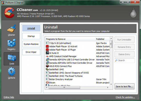 ccleaner szoftver