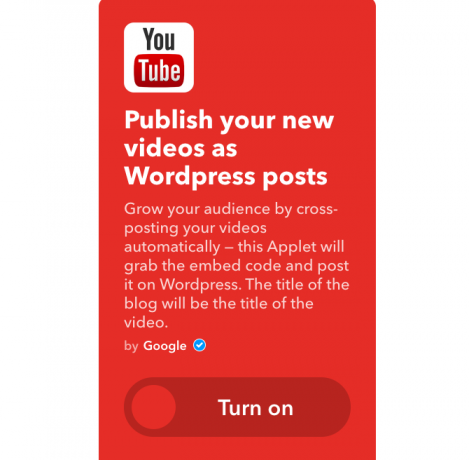 youtube ifttt új videók WordPress-üzenetként