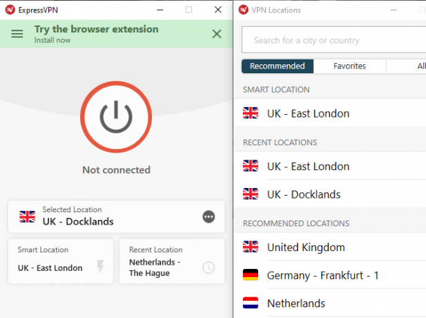 expressz vpn helyeket