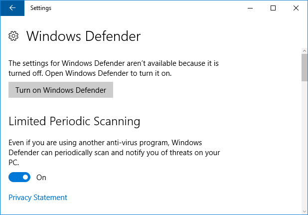 Windows védő rendszeres szkennelése