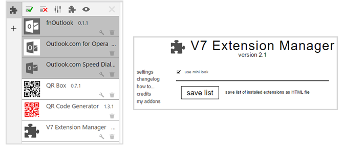 V7 Extension Manager Opera kiterjesztés